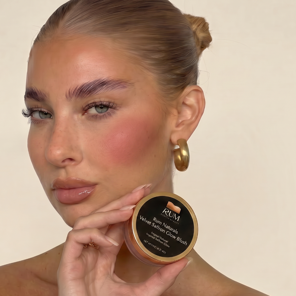 Velvet Saffron Glow mineral blush product detail view by RUM Rituals Beauty