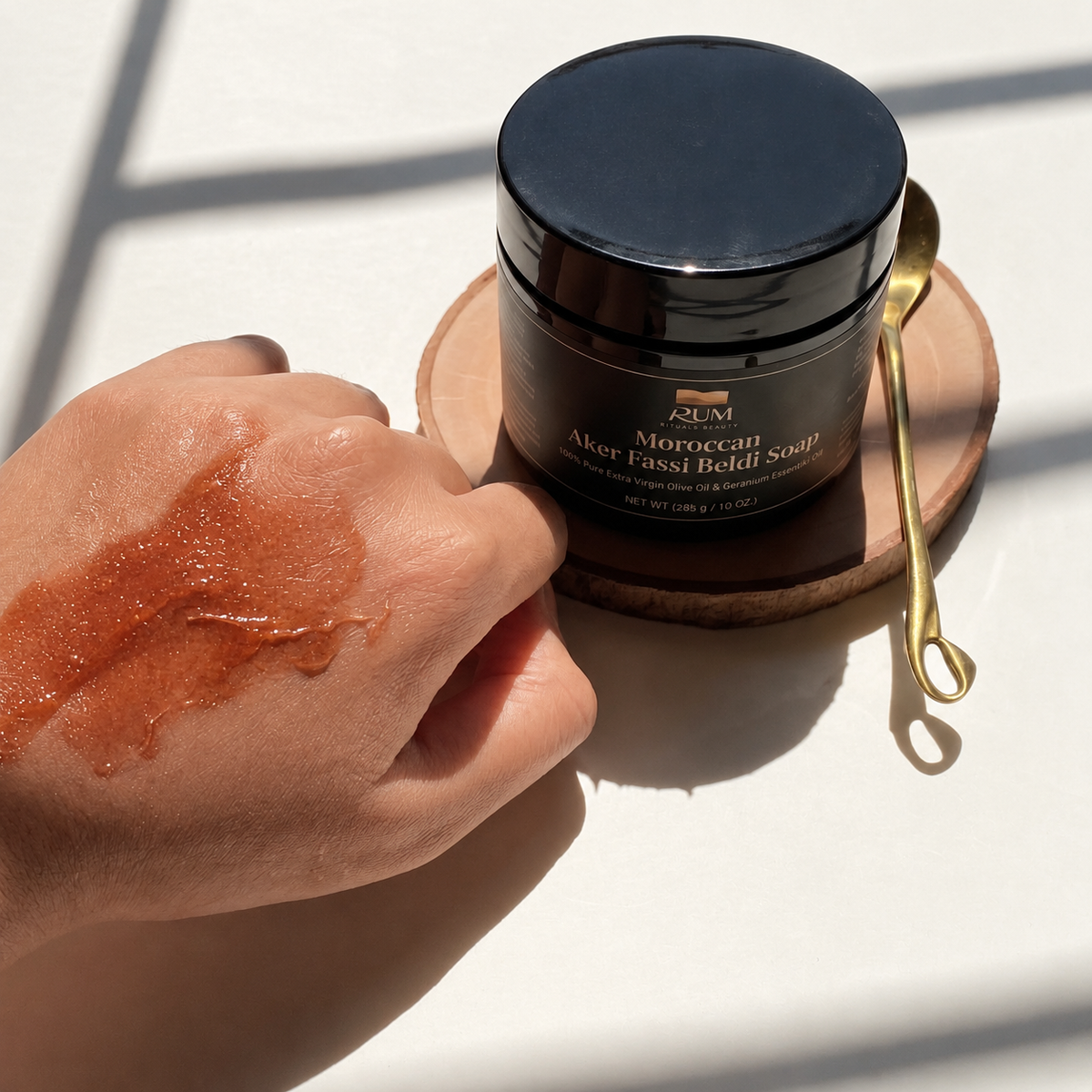 Moroccan Aker Fassi Beldi body soap product detail view by RUM Rituals Beauty